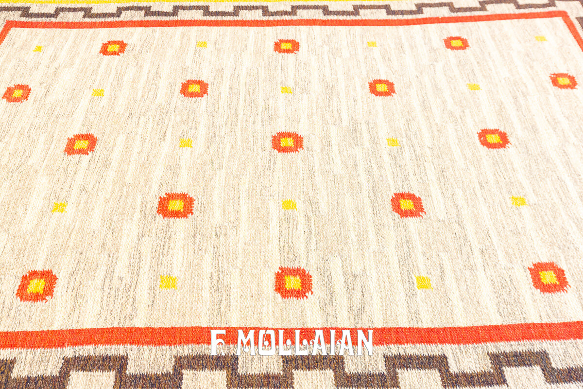 Rollakan Swedish Flat-weave Rug Beige/Brown Color n°:246042